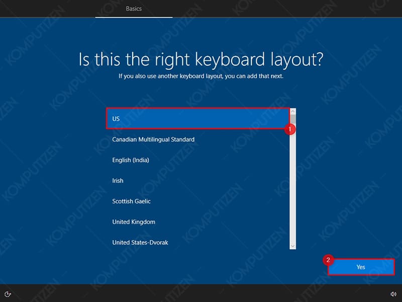pilih keyboard layout windows 10