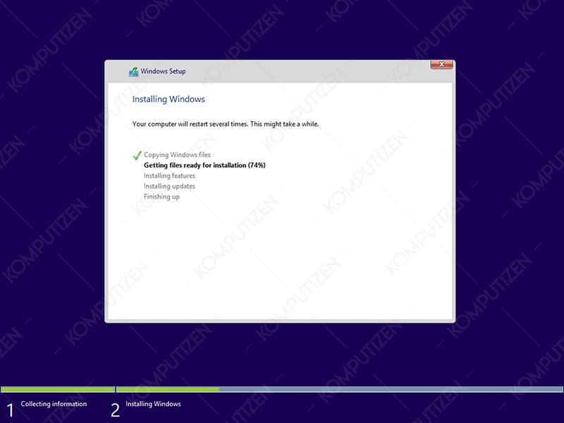 proses instalasi windows 8 di hardisk baru